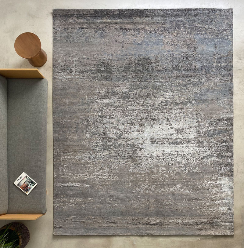 luxury silver grey designer rug